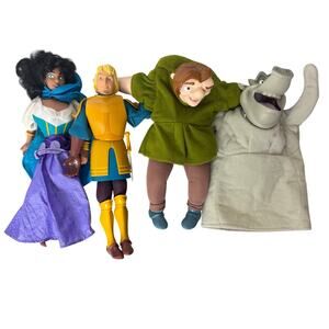 Disney Vintage Hunchback Of Notre Dame Puppets Burger King Toys 4 Dolls Gift 90s
